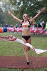 Emelia Gorecka brings Aldershot Farnham and District home to win Junior Womens National Cross Country Relays, Berry Hill Park, Mansfield. Photo: David T. Hewitson/Sports for All Pics